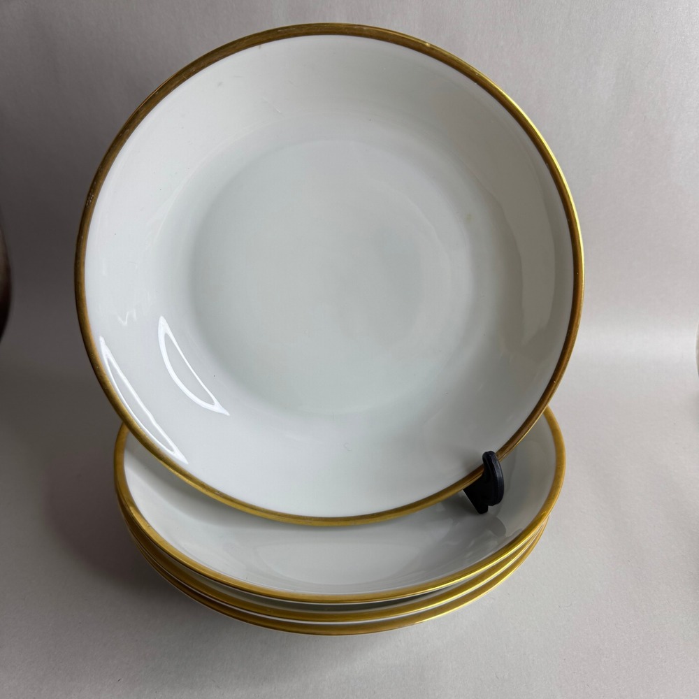 Eamag Bavaria The Empire White Gold Trim Soup Bowls Set of 4 Germany‎ Vintage